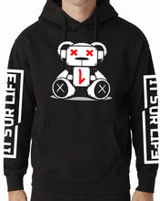 Load image into Gallery viewer, ROBOT BEAR HOODIE BLACK