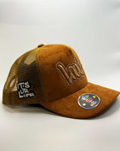 Load image into Gallery viewer, BROWN SUDED MULTICOLOR TRUCKER
